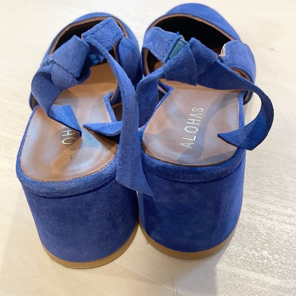 ALOHAS Blue Suede Slingback Heels - Picture 10 of 11